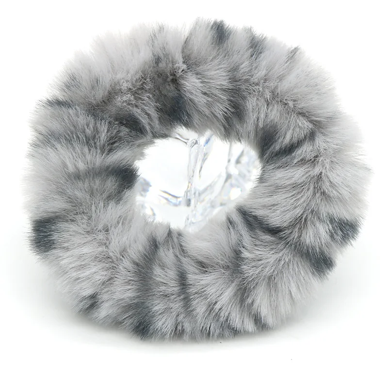 Fur Grey Корейские женские и девичьи леопардовые эластичные резинки для волос с животным принтом, заколки для волос, стразы, широкая резиновая повязка на голову, аксессуары для волос - Цвет: Fur Grey