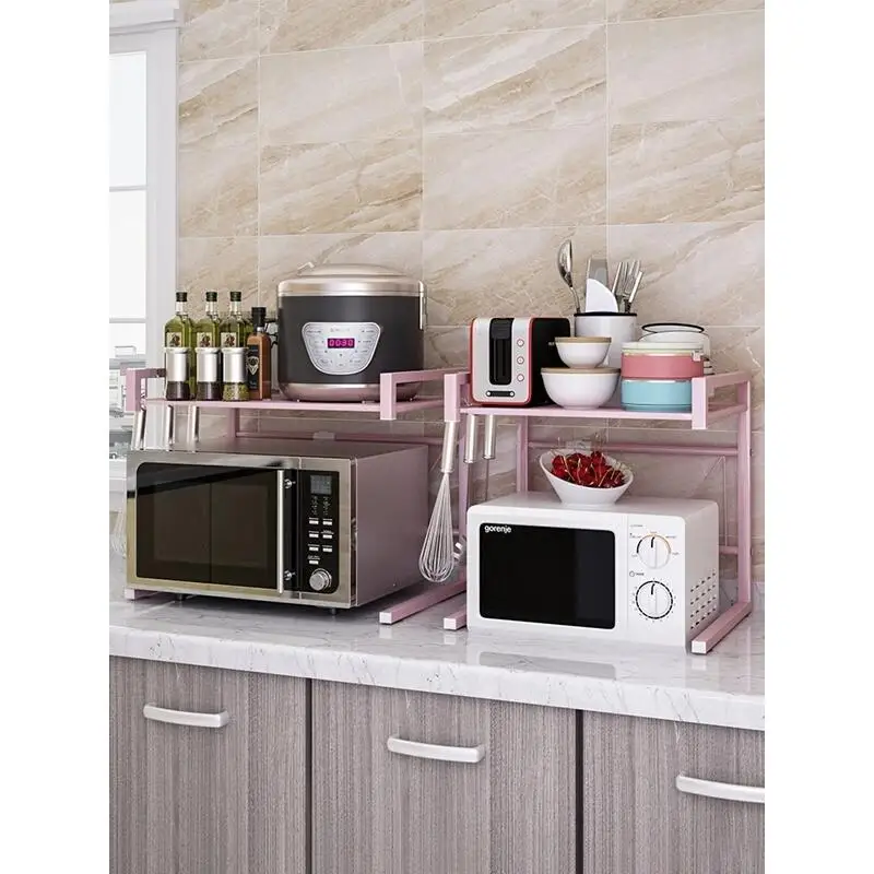 

Sink Fridge Organizer Organisateur Nevera Adjustable Microwave Shelf Cuisine Cocina Organizador Kitchen Storage Rack Holder