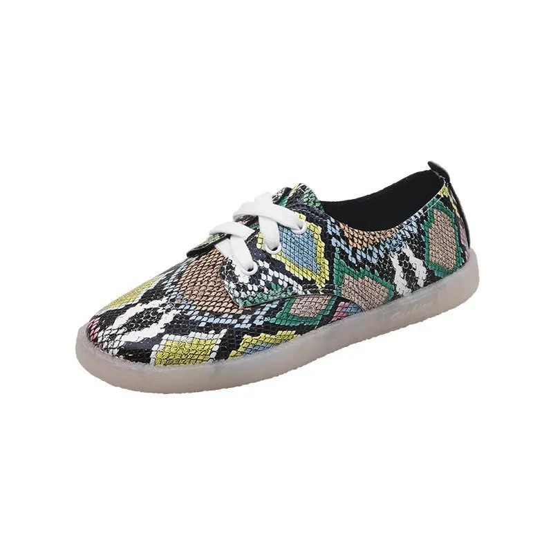 

Sneakers Women Shoes Breathable Sports Non-slip Casual Shoes Woman 2021 Autumn Lace-up Flat Fashion Snake Shoes Women Sneakers