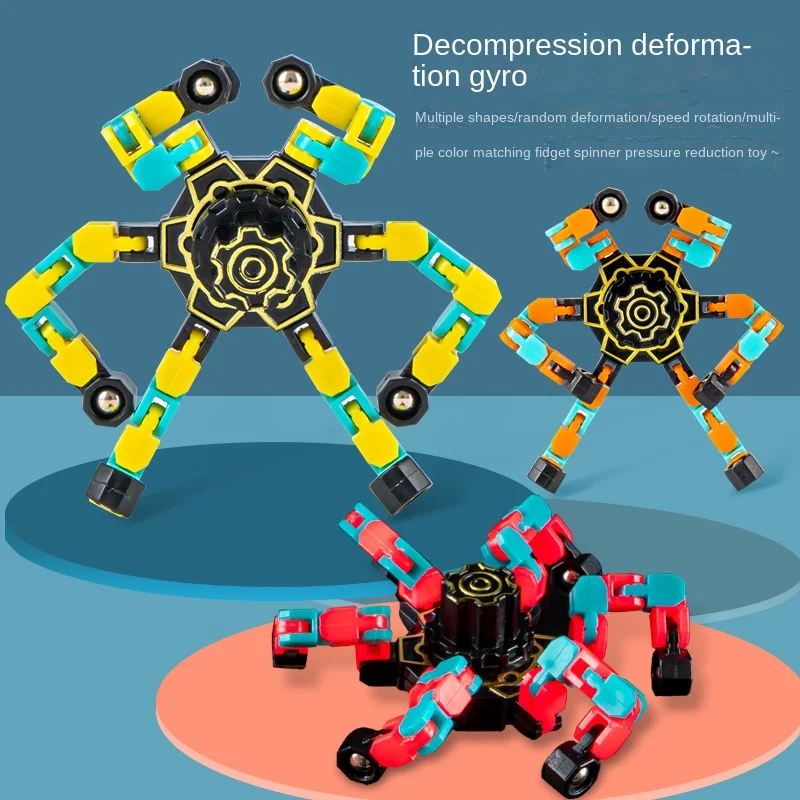 

Fingertip Decompression Rotating Mechanical Spinning Top Toy Chain Deformable Children's Finger Ever-changing Fidget Toys