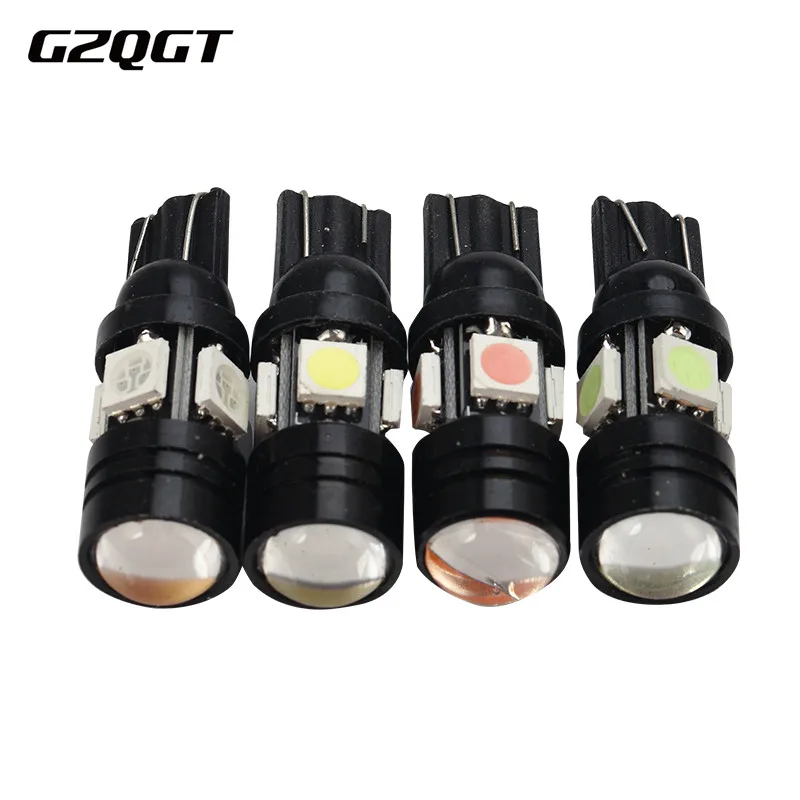 1х T10 Автомобильные фары белого цвета высокой мощности W5W 194 Led 5050 4SMD + 1 5 W COB линзы