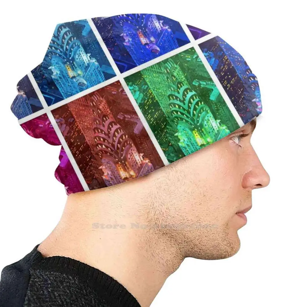 Warholic Remix: New York City - Chrysler Building In Manhattan Women Men Fisherman Hats Bucket Caps |