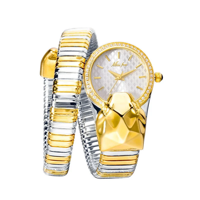 

Ladies Personalized Watch Luxury High-grade Stainless Steel Strap Diamond Snake Shape Retro Woman Quartz Watch No Package WA287