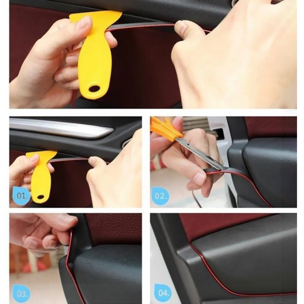 LEEPEE Universal Edge Sticker Interior Mouldings Trim Line Protection Strip 3 Meter Dashboard DIY Car Door Decor | Автомобили и