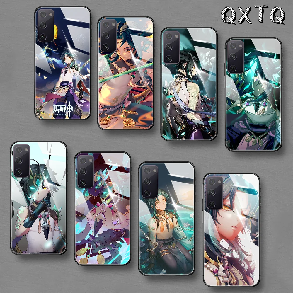 

Genshin Impact Xiao Demon Tempered Glass Phone Case For Samsung Galaxy Note S 8 9 10 20 21 E Plus Ultra M 31 51 FE Cover Cell