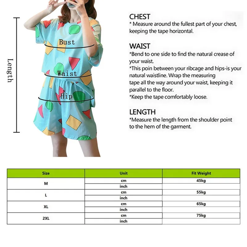 

Pijama Sin Chan Women's Pajamas Sets for Women Summer Pijama Sinchan Sleepwear Suits with Shorts Home Clothes 2021