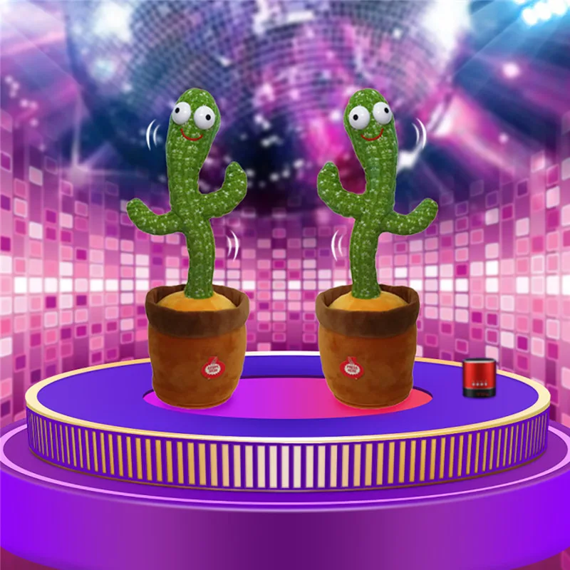 

New Electronic Dancing Cactus Singing Dancing Decoration Gift for Kids Funny Early Education Toys Knitted Fabric Plush Toys