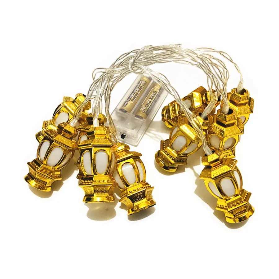 

BEIAIDI 10 20 LED Ramadan Oil Lantern Fairy String Light Battery Golden Palace Lantern Party Christmas Fairy String Garland