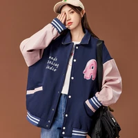 hip hop baseball jacket women spring autumn korean version loose retro sweater letter print baseball uniform tide street coats