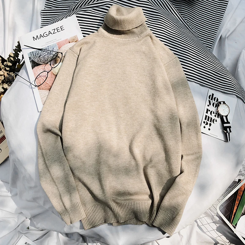 

2021Turtleneck Cashmere Sweater Men Autumn winter clothes Classic Knitwear Robe Pull Homme Pullover Men sweaters