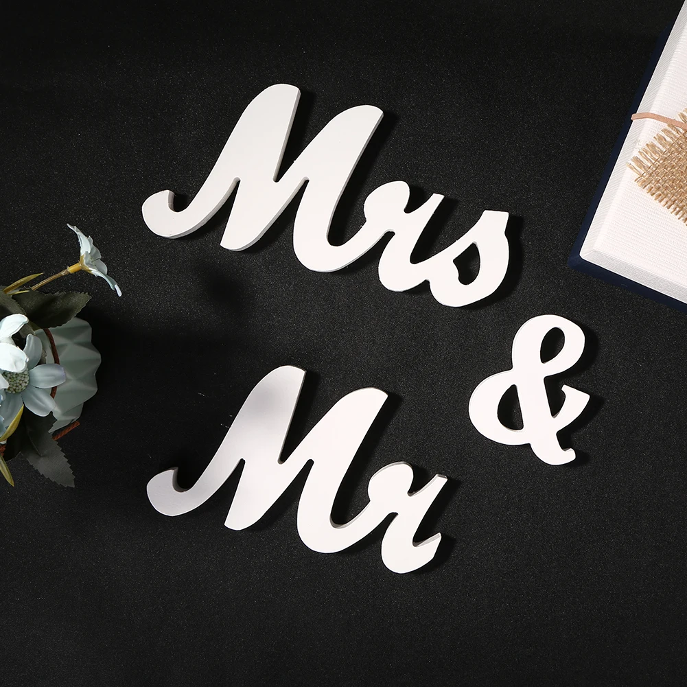 Деревянные MR MRS свадьба знак номера свадебных столов буквы Топ Настольный