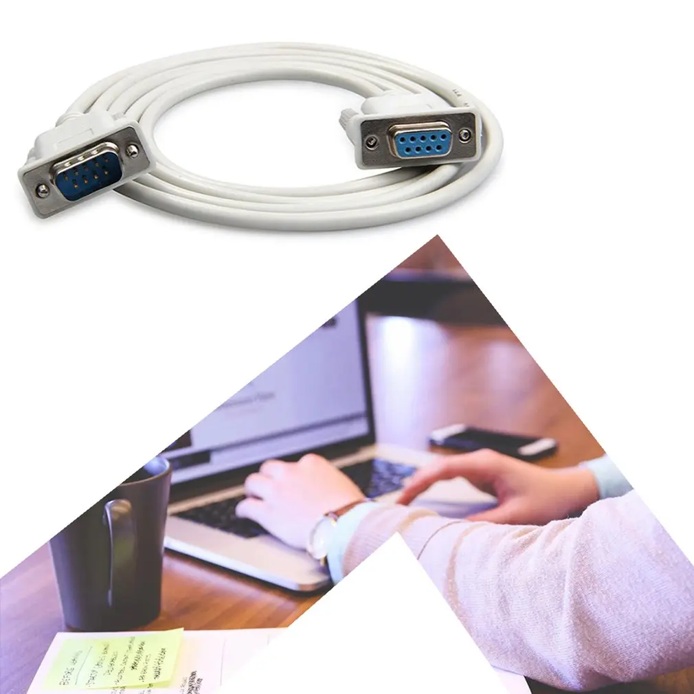 

1.5M DB9 9 Pin Male To Female RS232 Serial Cable Directly Connected COM Extension Cable For Computer Printer Scanner