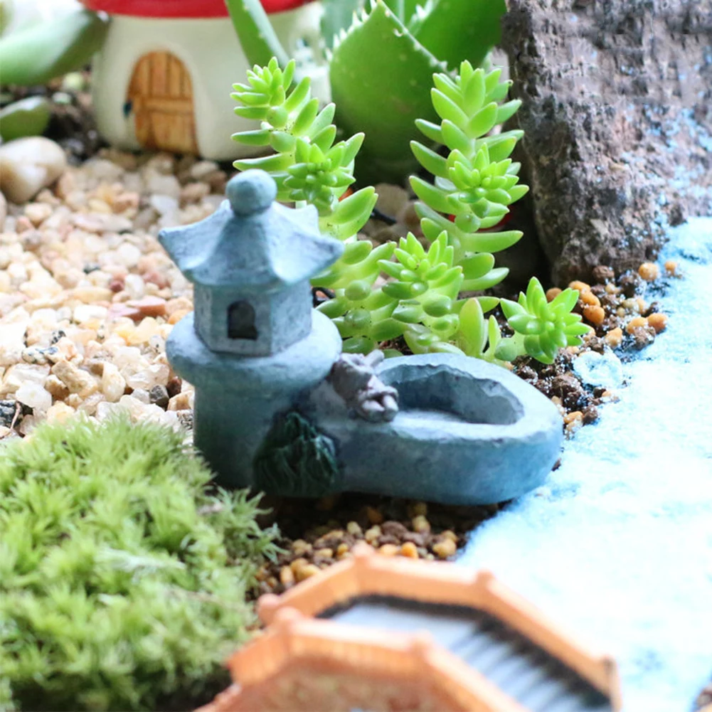 Миниатюрная мини башня смола аквариумные растения горшок бассейн подарки DIY