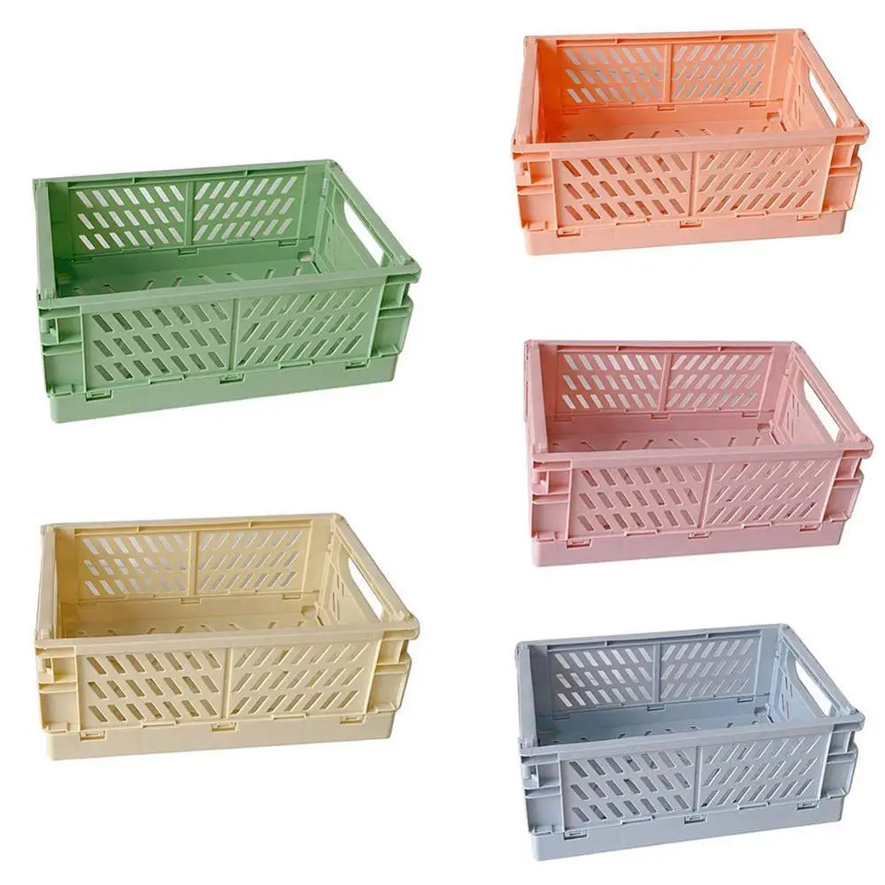 

Foldable plastic pen case Makeup Cosmetic Storage Box Pen Brush Sundries Foldable Pencil Desktop Storage Basket Case Holder V2R6