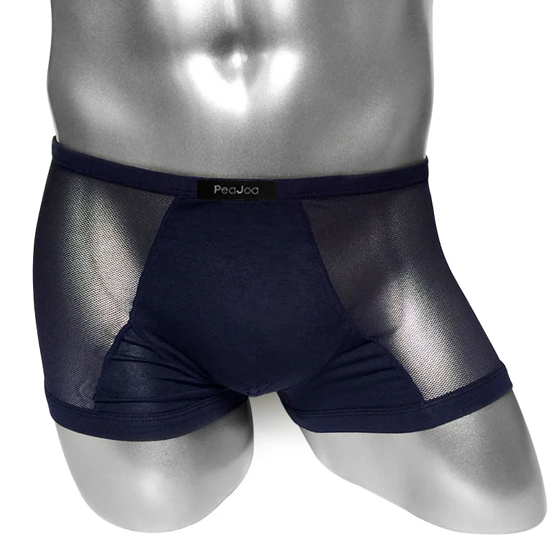 Трусы боксеры PEAJOA мужские сетчатые Брендовое нижнее белье дышащие пикантные