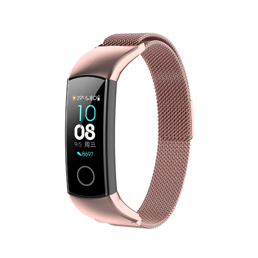 UIENIE смарт-аксессуары для huawei Honor Band 4 ремешок анти-потеря Замена Миланская сталь браслет прецизионный сетчатый ремешок 5 ремешок