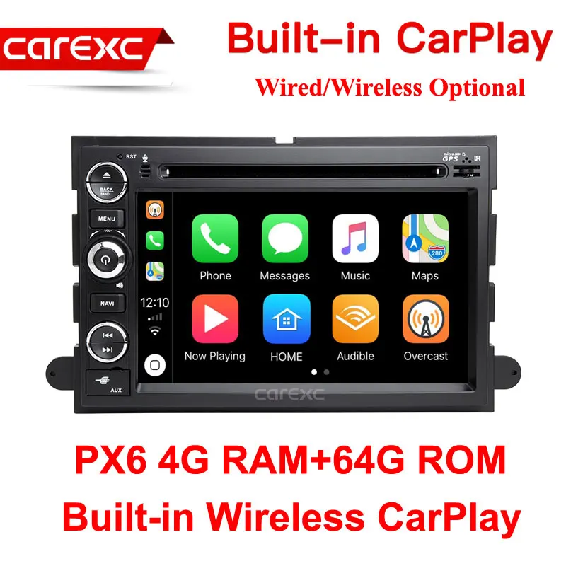 PX6 64G ROM 2 Din Android 9,0 автомобильный dvd-плеер для Ford F150 F350 F450 F550 F250 Fusion Expedition Mustang Explorer Edge Radio CarPlay Head - Цвет: PX6 64G ROM