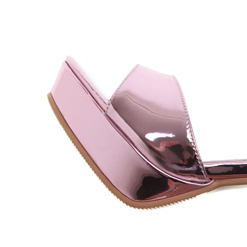 Женские босоножки на платформе Высокий массивный каблук шпилька Цвет золотистый