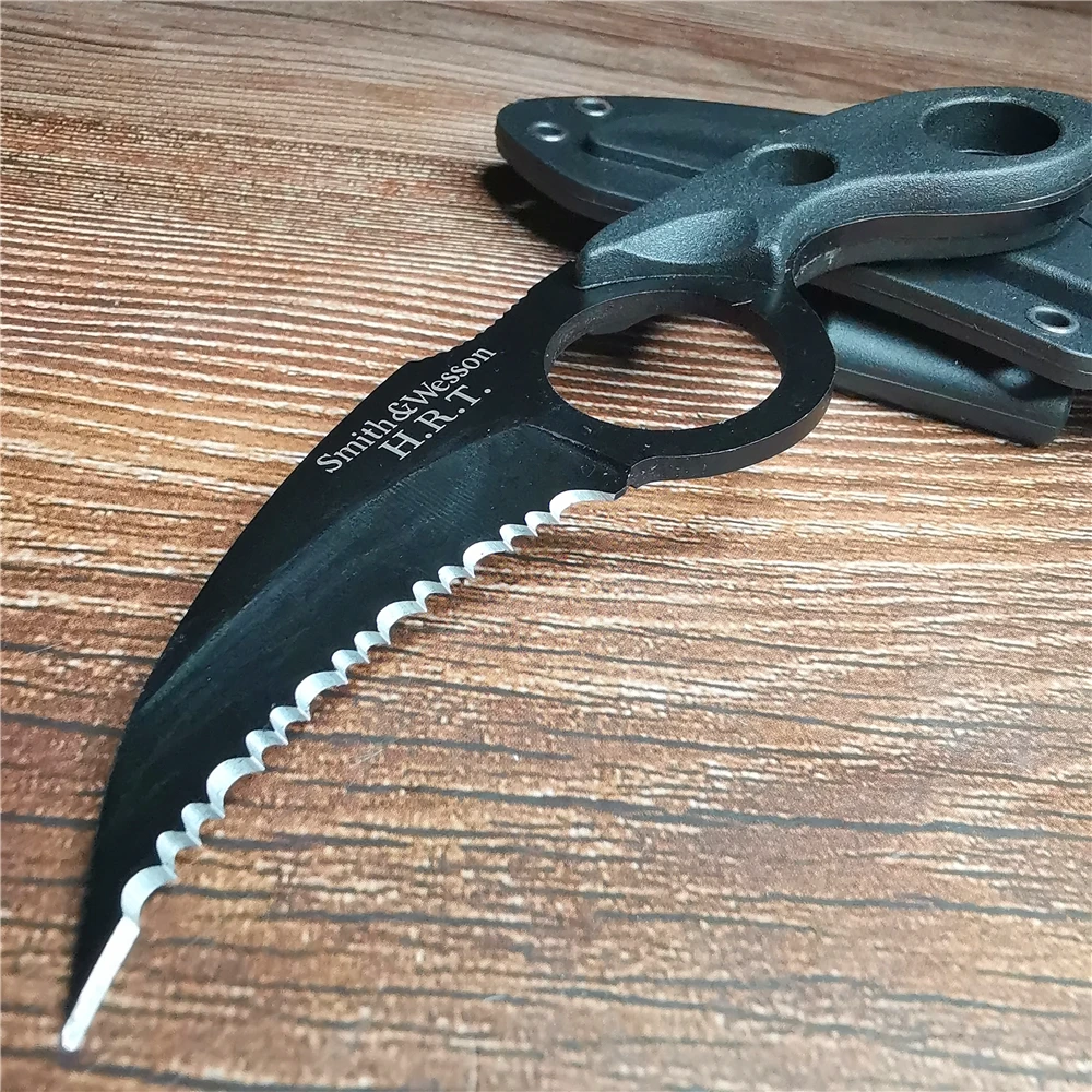 Нож 9CR18MOV с фиксированным лезвием 144 мм безопасный дизайн для улицы военный боевой