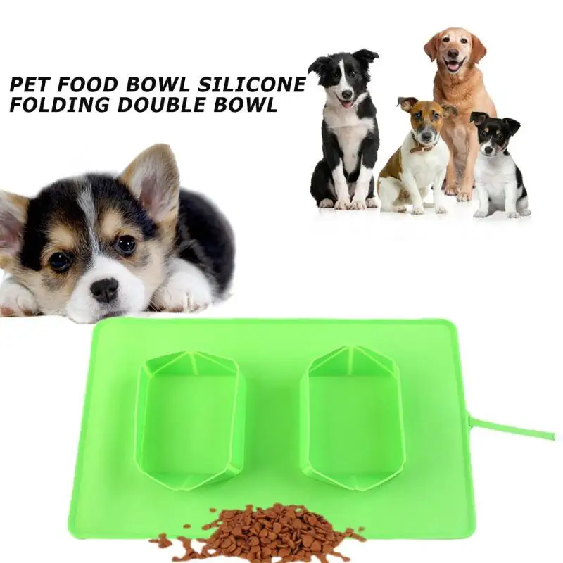 Портативная Складная Силиконовая миска для кормления собак | Дом и сад