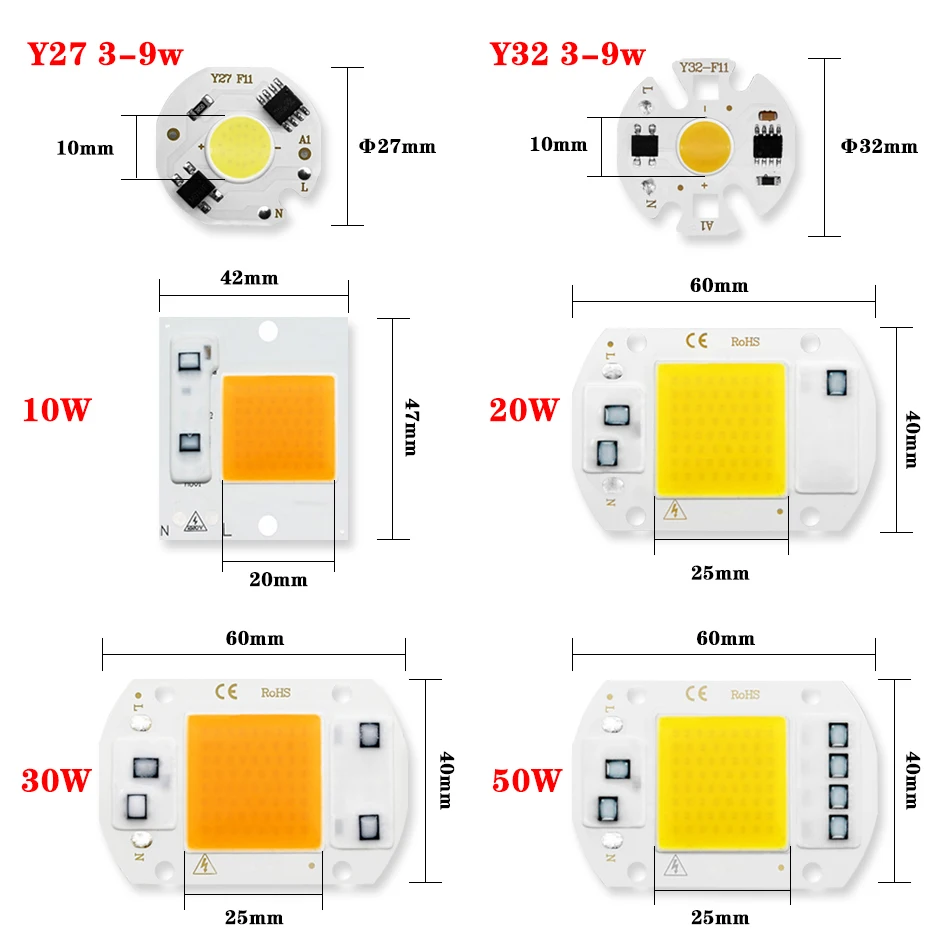 

AC 220V светодиодный Лампа COB светодиодный лампы мощностью 10 Вт, 20 Вт, 30 Вт, 50 Вт, ручная сборка, на возраст от 3 до 9 лет W лампы не нужен драйвер умн...