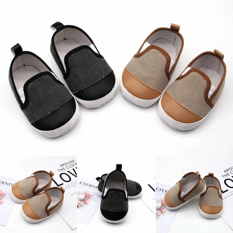 

New Newborn Baby Boy Crib Pram Shoes Prewalker Soft Sole Slippers Trainers First Walkers Baby Casual shoes 11-13cm