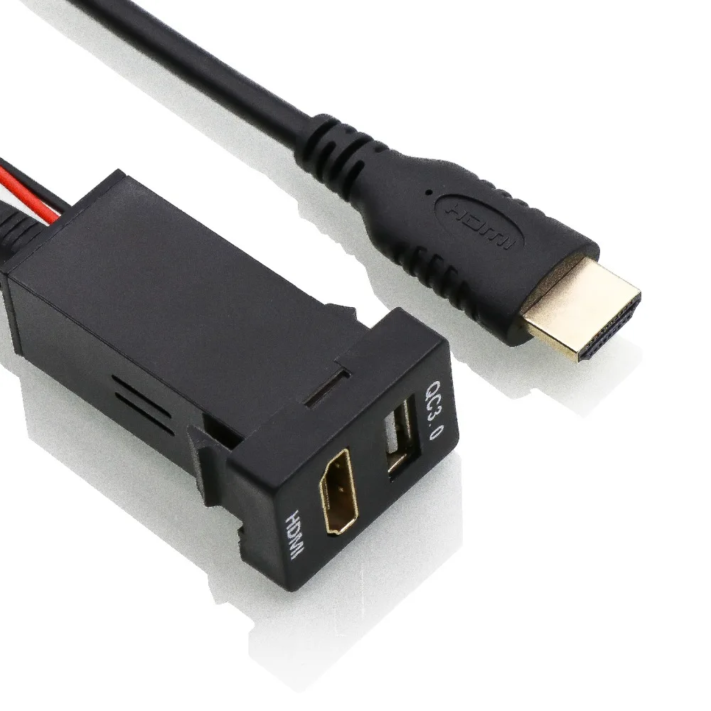 Автомобильное зарядное устройство QC3.0 с разъемом HDMI для TOYOTA Camry Corolla Yaris RAV4 eiz Land
