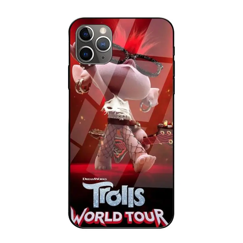 

Animated Movie Trolls World Tour Phone Case Tempered Glass For Iphone6plus 6S 7 7plus 8 X XS XSmax XR 11 12 Pro Max 12mini
