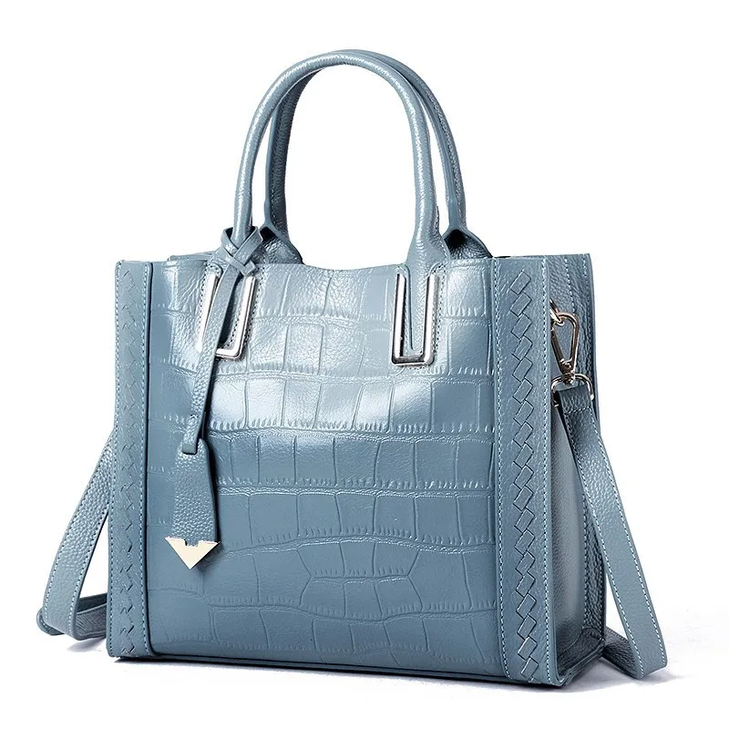 

Fashion Luxury Crocodile Pattern Women's Real Leather OL Handbags Genuine Leather Ladies Shoulder Bag Business Messenger Bags