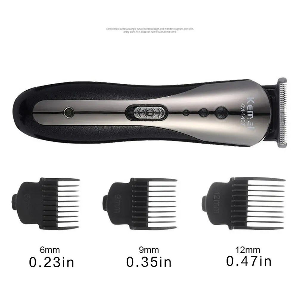 

KEMEI KM-1407 3-In-1 Rechargeable Electric Hair Trimmer Electric Nose Beard Shaver Professional Electric Razor Hair Clipper
