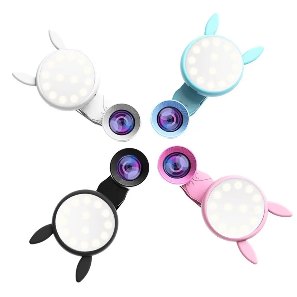 WQ 04 Портативный USB Автоспуск вспышка камера клип на телефон лампа видео