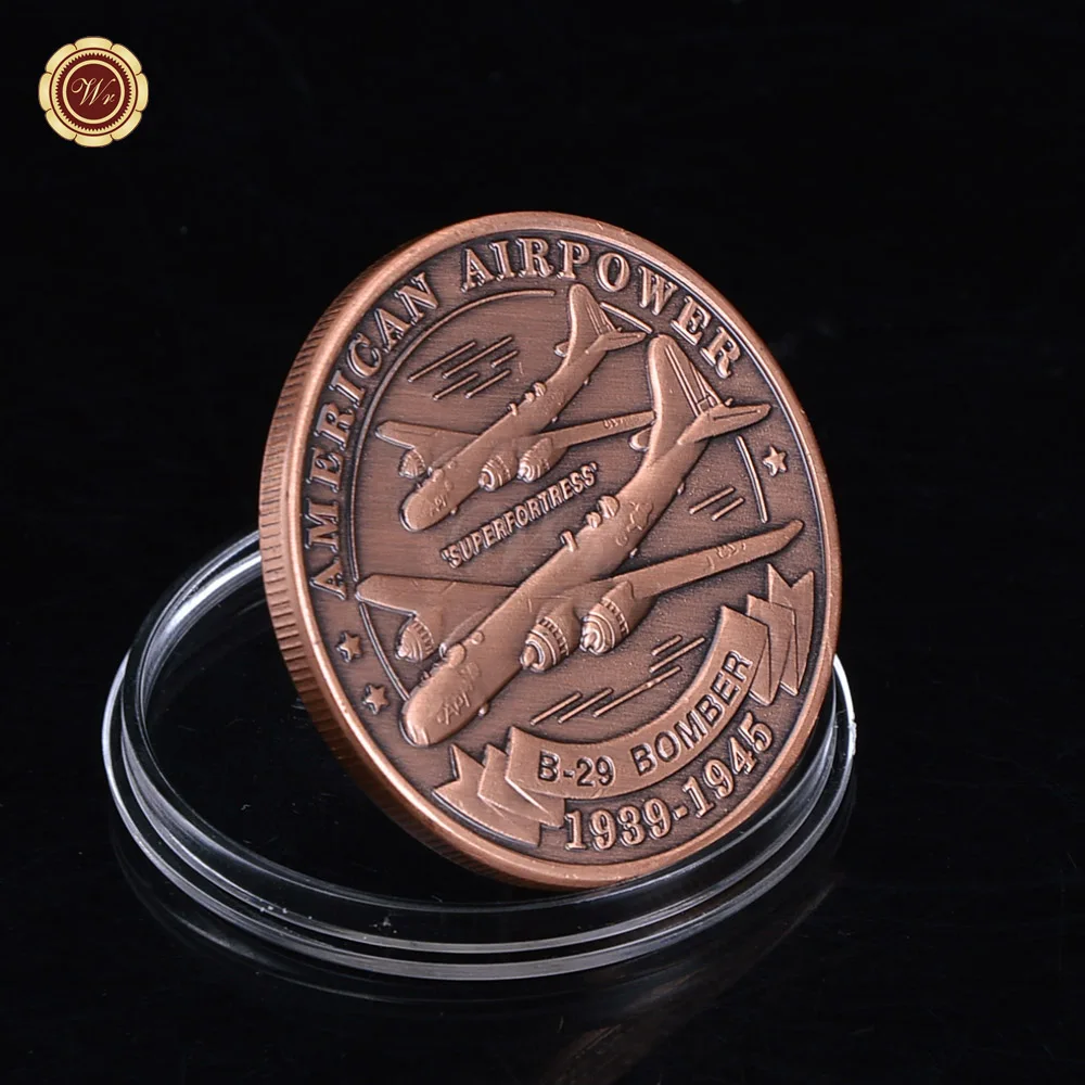 Copper Coin U.S. Army Air Force B-17 Bomber Us Custom Airpower Souvenir Brass for Gift US | Дом и сад