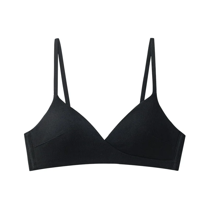 Бюстгальтер женский хлопковый с треугольными чашками без стальных колец |