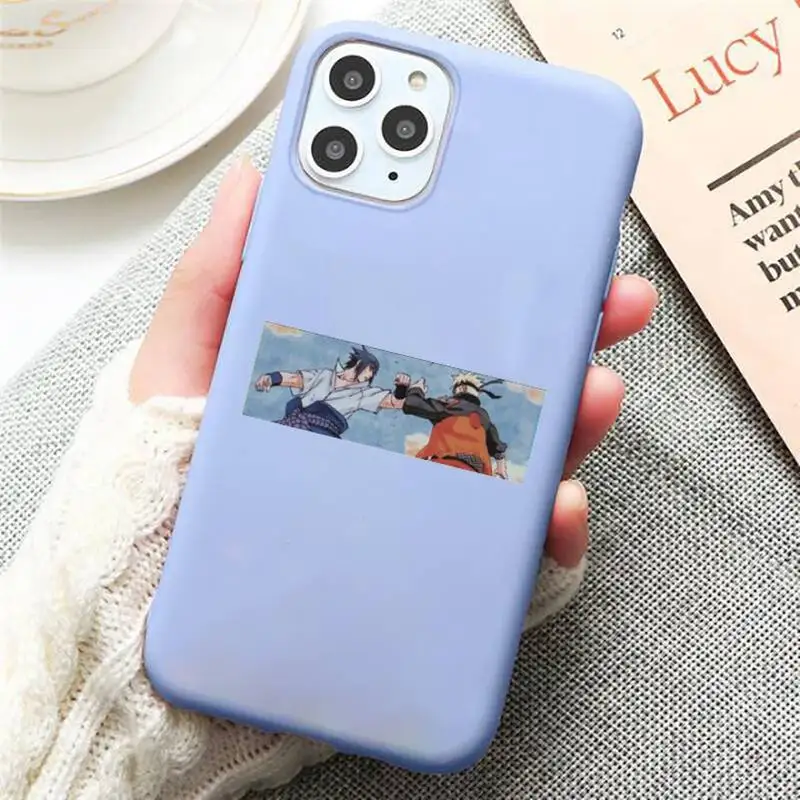 

Anime naruto eyes Phone Case Candy Color Blue for iPhone 11 12 pro XS MAX 8 7 6 6S Plus X 5S SE 2020 XR