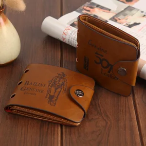 Leather Vintage Wallet Men Money Bag Purse Male Clutch Card Holder Hollow Out Men Wallets Coin Pocket Carteira