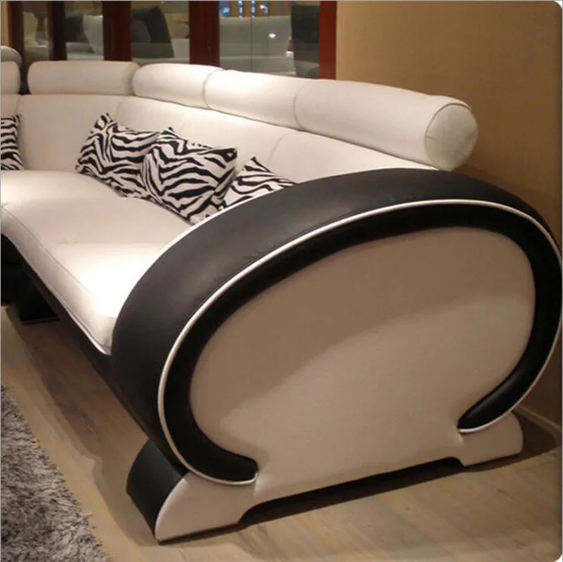 Диван из натуральной кожи в современном стиле для гостиной a1289 | Мебель