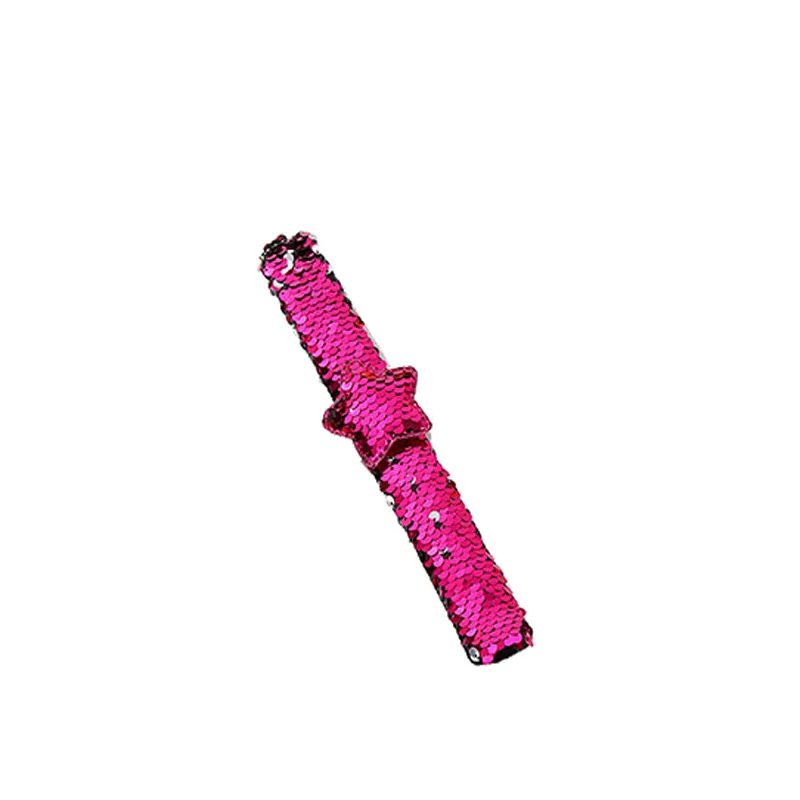 12pcs Mermaid Slap Bracelet Star Two-Color Reversible Sequin Magic Flip Wristband Party Favors for Boys Girls | Аксессуары для