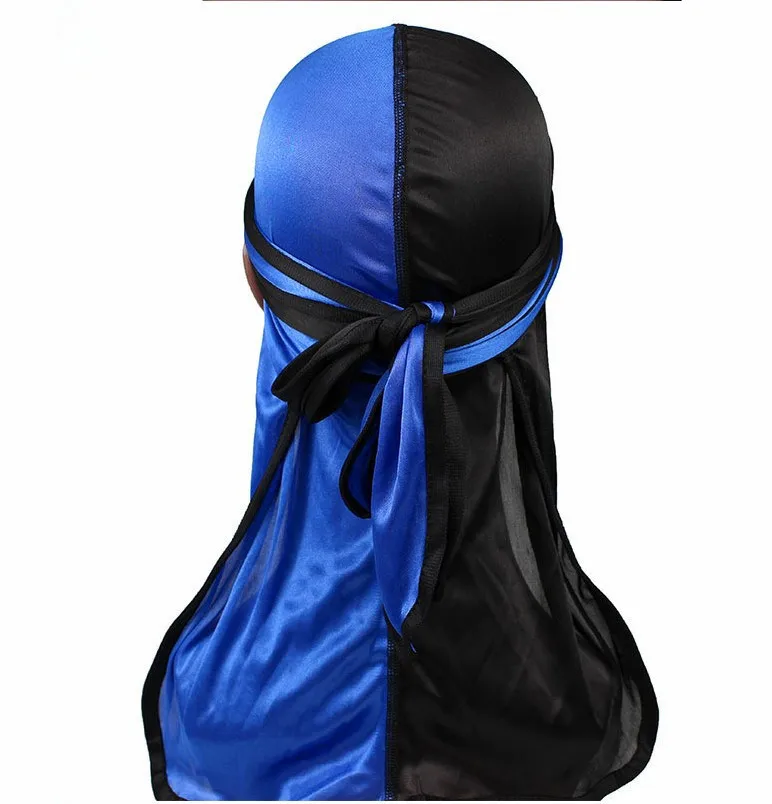 

2021 Long Tail Silk Scarf Muslim Turban Pirate Hat Durag Chemo Caps Skull Hat Headwear 7 Colors To Choose From