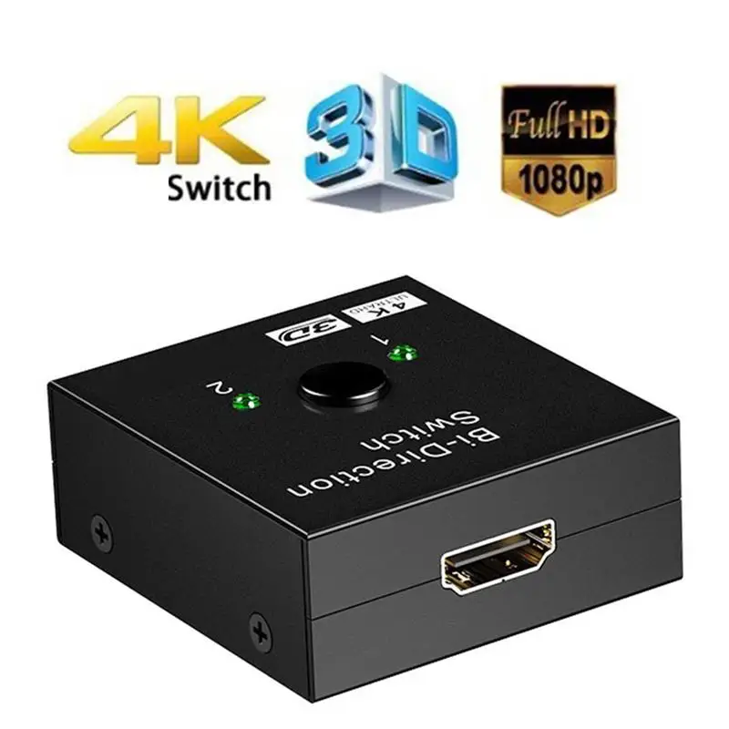 Двухсторонний переключатель 1x2/2x1 адаптер 4K HDMI совместимый двухсторонний умный