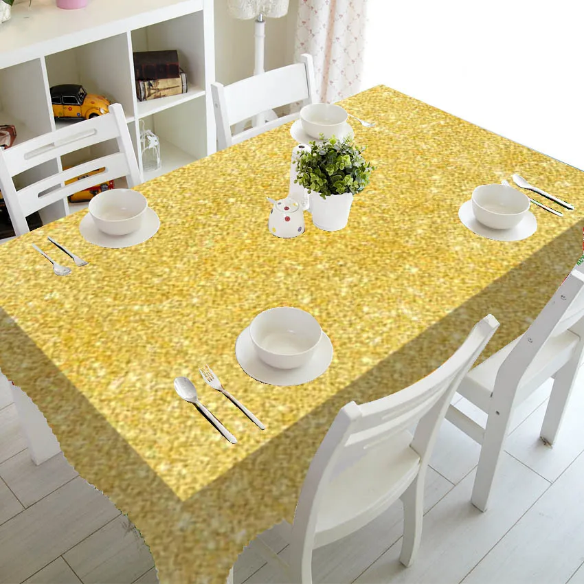 Розовая Золотая Серебряная и белая блестящая Рождественская скатерть для стола