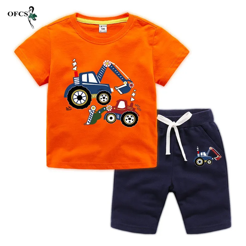 

Лидер продаж 2 шт./компл., новый дизайн, детская одежда для маленьких мальчиков/Для девочек с героями мультфильмов хлопковая модная футболка ...