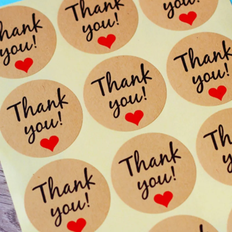 60 шт./компл. спасибо наклейки из крафт-бумаги самоклеящиеся ярлык с надписью