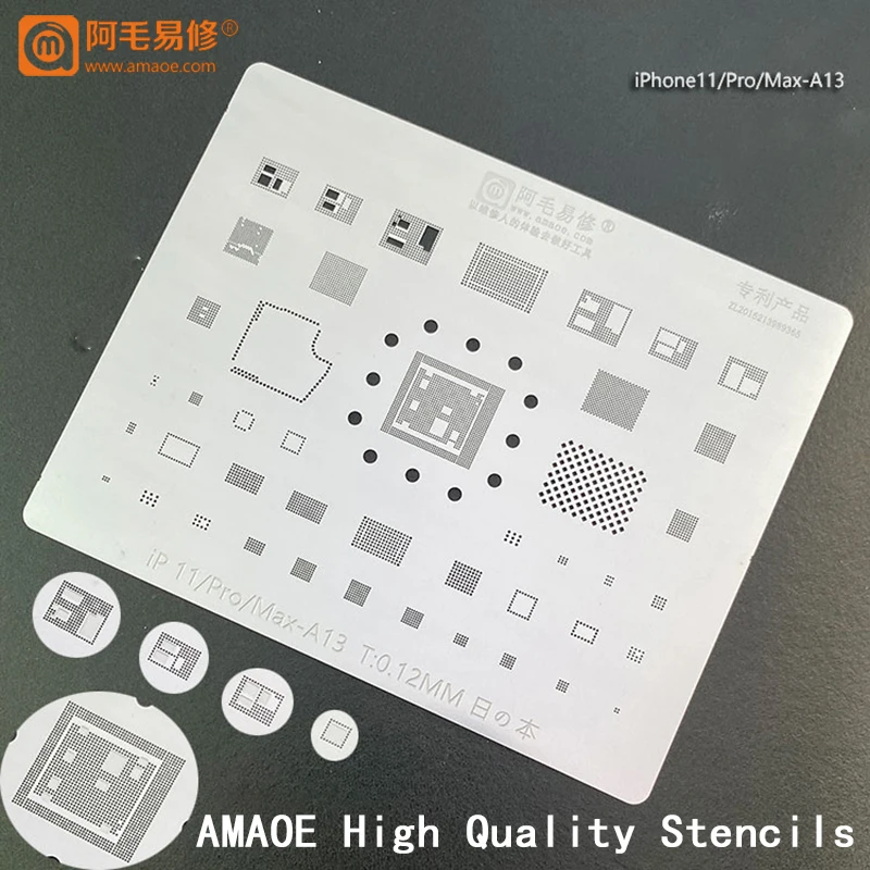 

CPU/RAM NAND Flash USB/U2/PMIC/PM IC/WIFI BGA Reballing Stencils Template For iPhone 11 PRO MAX IC BGA Reball Stencil Plant Tin