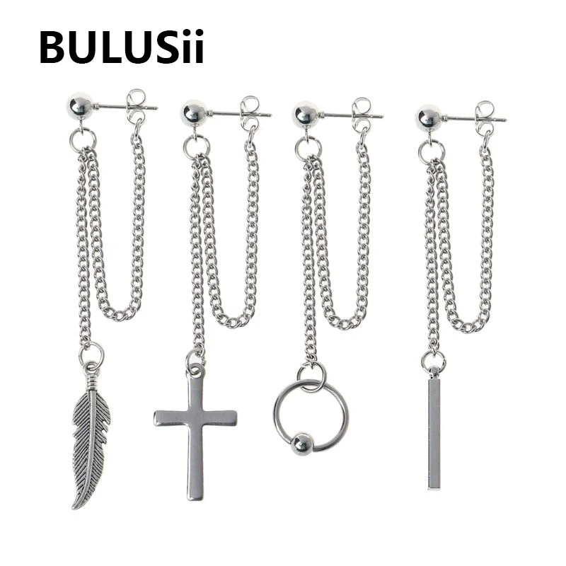 Корейские серьги Bangtang из титановой стали для мальчиков подвеска с крестом и