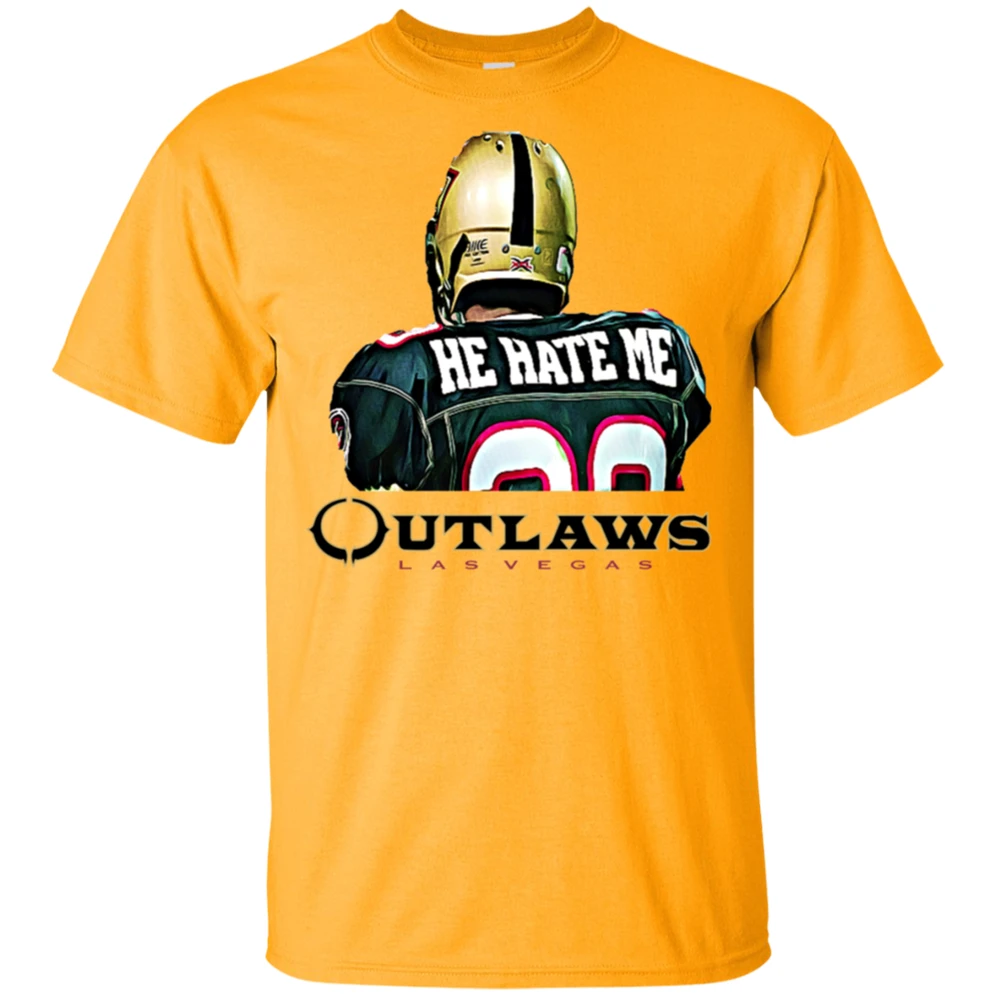 He Hate Me Xfl Las Vegas Outlaws новая футболка золотисто Черная Мужская Женская Harajuku в стиле
