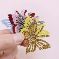 36pcslot 4 54 3 padded glitter beard butterfly applique for diy clothes hat sewing patches headwear hair clips bow accessories