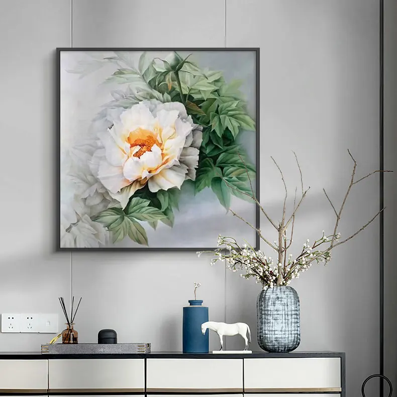 Pаспродажа Набор для вышивки крестом, зеленый пион, хлопок, 11CT