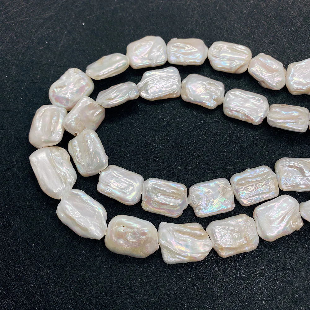 Белый натуральный пресноводный жемчуг плоский квадратный Большой для