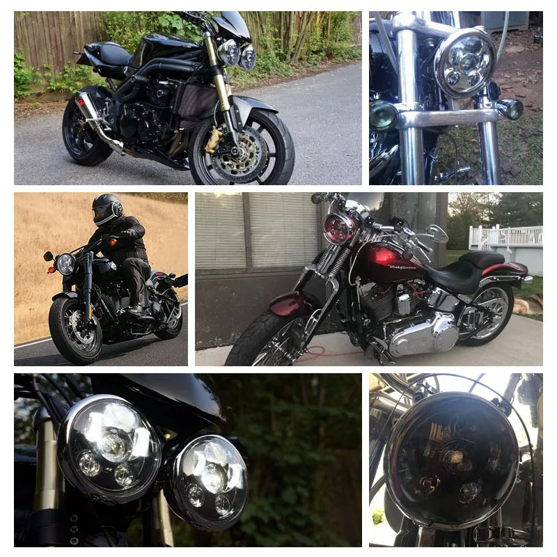 

5.75 inch led projector 45w headlight with White lights For Honda Shadow Aero Phantom VLX 600 750