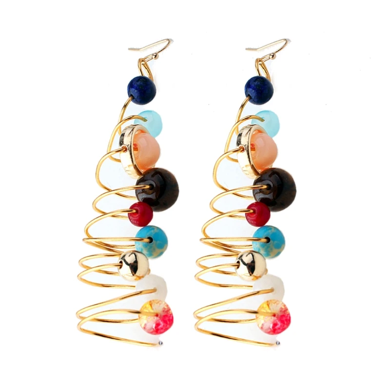 

Solar System Spiral Drop Earrings Universe Galaxies The Eight Planets Guardian Star Earrings for Women Fashion Jewelry